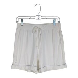 S Cozy Earth Bamboo Shorts Womens Lounge Sleepwear Drawstring Off White